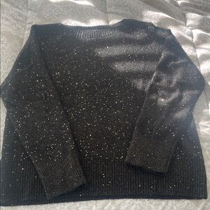 LOFT Black Sweater with Gold Accents